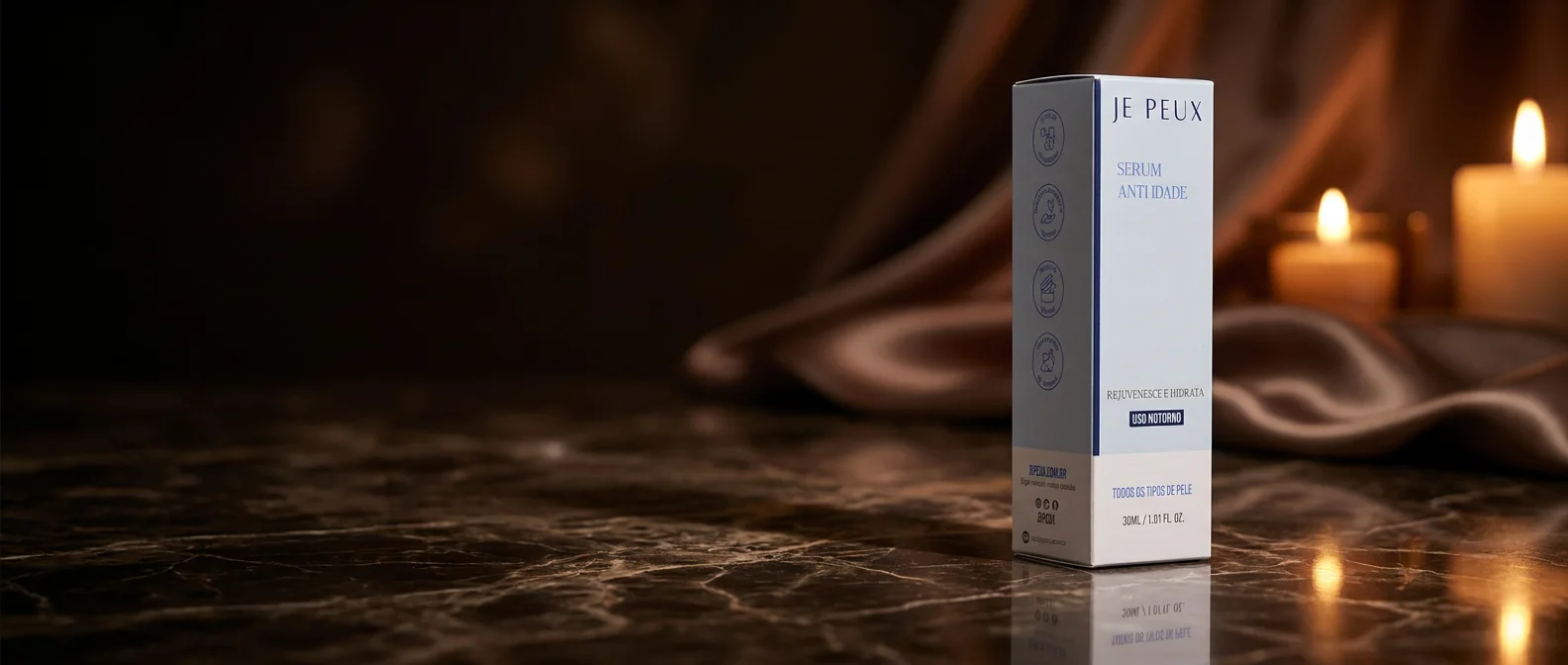 Sérum Anti-Idade da Linha Clássica em ambiente noturno